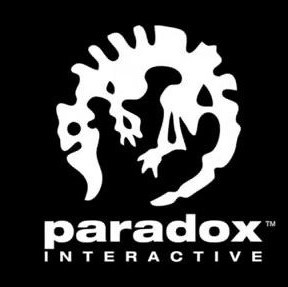 logo of the game publisher Paradox Intercative white on black background