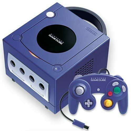 Launch product photo for the purple GameCube console