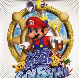 packshot for the video game called Super Mario Sunshine